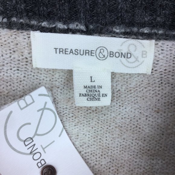 Treasure & Bond Open Front Stripe Knit Sweater - Picture 3 of 5
